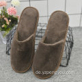 Brown Hotel Hausschuhe Hoher Velor Dame Slipper